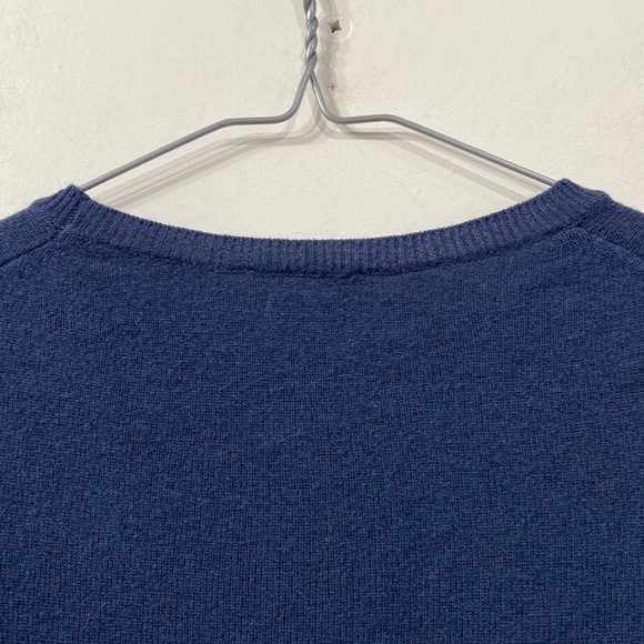 Stile Benetton Merino Extra Fine Italian Yarn Crew Neck Navy Blue size S - Picture 6 of 8
